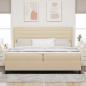 Preview: Boxspringbett mit Kissen mit Kopfteil Creme 200 x 200 cm Stoff