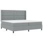 Preview: Boxspringbett mit Kissen Hellgrau 200 x 200 cm Stoff