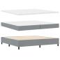 Preview: Boxspringbett mit Kissen Hellgrau 200 x 200 cm Stoff