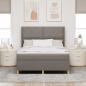 Preview: Boxspringbett mit Kopfteil Taupe 140 x 190 cm Stoff