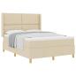 Preview: Boxspringbett mit Kopfteil Creme 160 x 200 cm Stoff