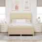 Preview: Boxspringbett mit Kopfteil Creme 160 x 200 cm Stoff