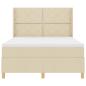Preview: Boxspringbett mit Kopfteil Creme 160 x 200 cm Stoff