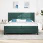 Preview: Boxspringbett mit Kopfteil Dunkelgrün 200 x 200 cm Samt