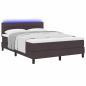 Preview: Boxspringbett mit Kopfteil Dunkelbraun 140 x 200 cm Stoff