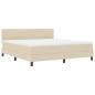 Preview: Boxspringbett mit LED-Lichtleisten Creme 180 x 200 cm Stoff