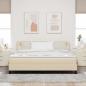 Preview: Boxspringbett mit LED-Lichtleisten Creme 180 x 200 cm Stoff