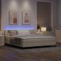Preview: Boxspringbett mit LED-Lichtleisten Creme 180 x 200 cm Stoff