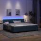 Preview: Boxspringbett mit Matratze mit LED Blau 200 x 200 cm Stoff