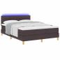 Preview: LED Boxspringbett mit Kopfteil Dunkelbraun 140 x 190 cm Stoff