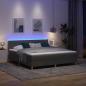 Preview: LED Boxspringbett mit Kopfteil Dunkelgrau 180 x 200 cm Stoff
