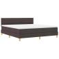 Preview: LED Boxspringbett mit Kopfteil Dunkelbraun 180 x 200 cm Stoff