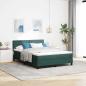 Preview: ARDEBO.de - LED Boxspringbett mit Matratze Dunkelgrün 160 x 200 cm Samt