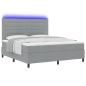 Preview: Boxspringbett mit Matratze mit LED Hellgrau 180 x 200 cm Stoff