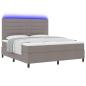 Preview: Boxspringbett mit LED-Lichtleisten Taupe 180 x 200 cm Stoff