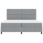 Preview: ARDEBO.de - Boxspringbett mit LED-Lichtleisten Hellgrau 200 x 200 cm Stoff