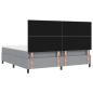 Preview: Boxspringbett mit LED-Lichtleisten Hellgrau 200 x 200 cm Stoff