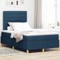 Preview: ARDEBO.de - LED Boxspringbett mit Kopfteil Blau 120 x 200 cm Stoff