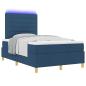 Preview: LED Boxspringbett mit Kopfteil Blau 120 x 200 cm Stoff
