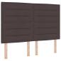 Preview: LED Boxspringbett mit Matratze Dunkelbraun 160 x 200 cm Stoff