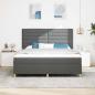 Preview: LED Boxspringbett mit Kopfteil Dunkelgrau 180 x 200 cm Stoff