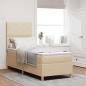 Preview: ARDEBO.de - LED Boxspringbett mit Kopfteil Creme 80 x 200 cm Stoff