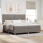 Preview: ARDEBO.de - LED Boxspringbett mit Kopfteil Taupe 200 x 200 cm Stoff