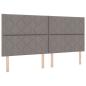 Preview: LED Boxspringbett mit Kopfteil Taupe 200 x 200 cm Stoff