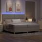 Preview: LED Boxspringbett mit Kopfteil Taupe 200 x 200 cm Stoff