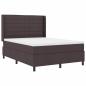 Preview: LED Boxspringbett mit Matratze Dunkelbraun 160 x 200 cm Stoff