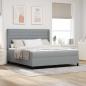 Preview: ARDEBO.de - LED Boxspringbett mit Matratze Hellgrau 180 x 200 cm Stoff