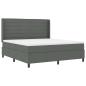 Preview: LED Boxspringbett mit Matratze Dunkelgrau 180 x 200 cm Stoff