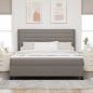 Preview: LED Boxspringbett mit Kopfteil Taupe 180 x 200 cm Stoff