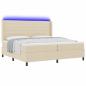Preview: LED Boxspringbett mit Matratze Creme 200 x 200 cm Stoff