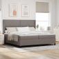 Preview: ARDEBO.de - LED Boxspringbett mit Kopfteil Taupe 200 x 200 cm Stoff