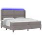Preview: LED Boxspringbett mit Kopfteil Taupe 200 x 200 cm Stoff