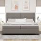 Preview: LED Boxspringbett mit Kopfteil Taupe 200 x 200 cm Stoff