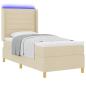 Preview: Boxspringbett mit LED-Lichtleisten Creme 80 x 200 cm Stoff