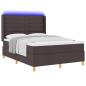 Preview: Boxspringbett mit LED-Lichtleisten Braun 140 x 200 cm Stoff