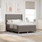 Preview: ARDEBO.de - Boxspringbett mit LED-Lichtleisten Taupe 160 x 200 cm Stoff