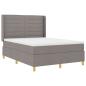 Preview: Boxspringbett mit LED-Lichtleisten Taupe 160 x 200 cm Stoff