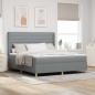 Preview: ARDEBO.de - Boxspringbett mit LED-Lichtleisten Hellgrau 180 x 200 cm Stoff