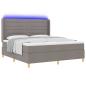 Preview: Boxspringbett mit LED-Lichtleisten Taupe 180 x 200 cm Stoff