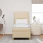 Preview: Boxspringbett mit LED-Lichtleisten Creme 80 x 200 cm Stoff