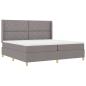 Preview: Boxspringbett mit LED-Lichtleisten Taupe 200 x 200 cm Stoff
