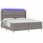 Preview: Boxspringbett mit LED-Lichtleisten Taupe 200 x 200 cm Stoff