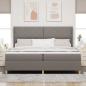 Preview: Boxspringbett mit LED-Lichtleisten Taupe 200 x 200 cm Stoff
