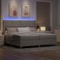 Preview: Boxspringbett mit LED-Lichtleisten Taupe 200 x 200 cm Stoff