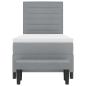Preview: Boxspringbett mit Kopfteil Hellgrau 90 x 190 cm Stoff