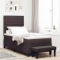 Preview: ARDEBO.de - Boxspringbett mit Kopfteil Dunkelbraun 100 x 200 cm Stoff